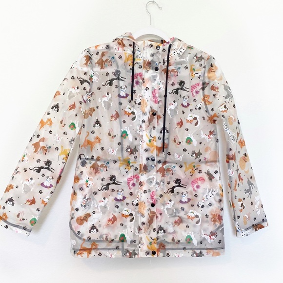 Disney Parks Reigning Cats and Dogs Rain Jacket Coat Clear Hooded Sz XS - Picture 2 of 13